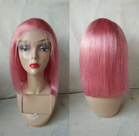 Pink Lace Front Bob Straight (180 density)