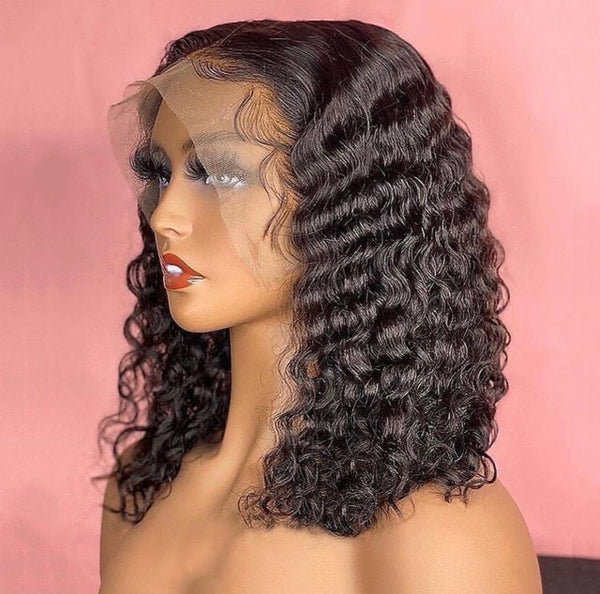 🚨14” 1b 13x4 Lace Front Wig Deepwave Curly (180 density)